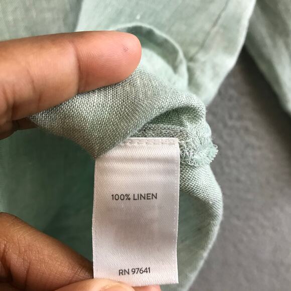 J.Jill Pure Jill Women Lene Blouse Tunic Top Size XS Light Green Button Neck - Picture 8 of 9